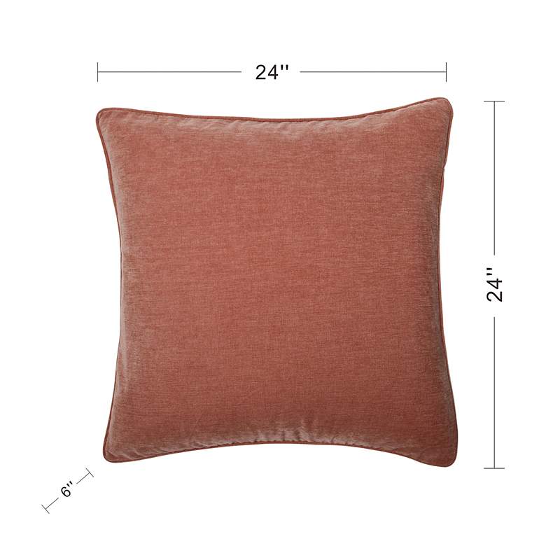 Image 6 Dann Foley Sincere 24" x 24" Salmon Pink Chenille Pillow more views