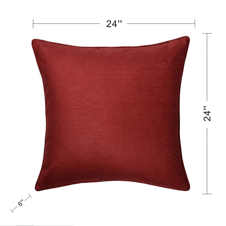 Image 6 Dann Foley Sincere 24" x 24" Scarlet Red Chenille Pillow more views