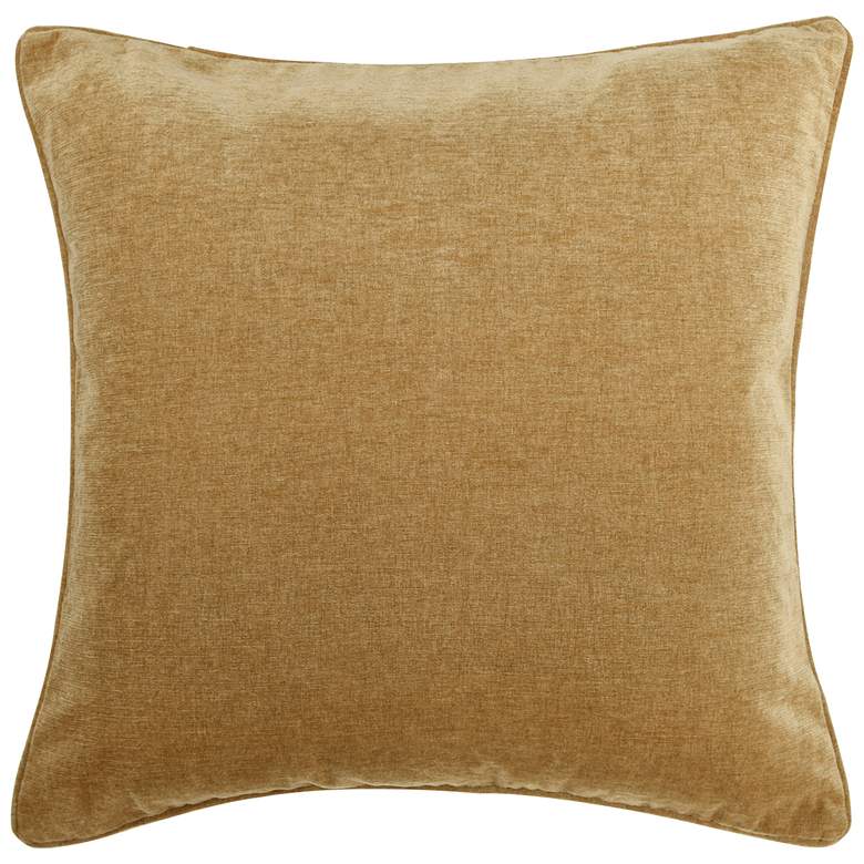 Image 1 Dann Foley Sincere 24" x 24" Yellow Khaki Chenille Pillow