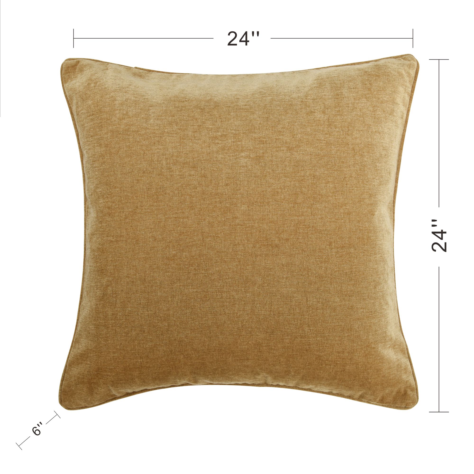 Image 6 Dann Foley Sincere 24" x 24" Yellow Khaki Chenille Pillow more views