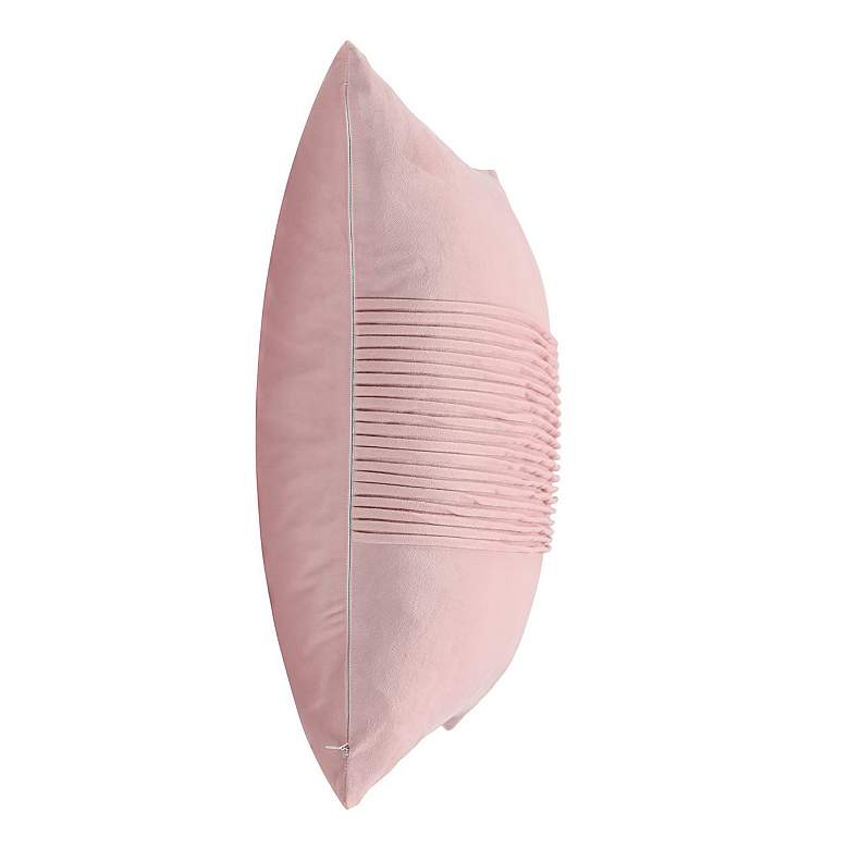 Image 2 Dann Foley Tuxedo 24" x 24" Blush Pink Velvet Tux Pleat Pillow more views