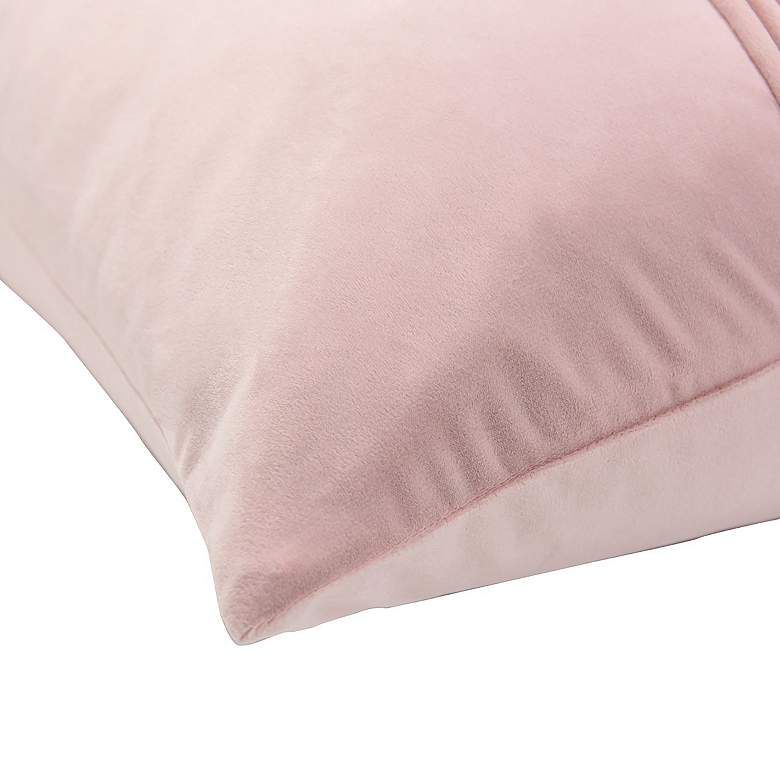 Image 5 Dann Foley Tuxedo 24" x 24" Blush Pink Velvet Tux Pleat Pillow more views
