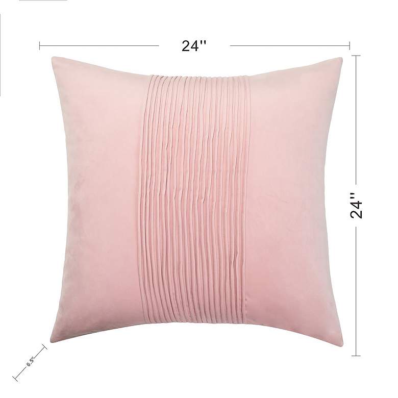 Image 7 Dann Foley Tuxedo 24" x 24" Blush Pink Velvet Tux Pleat Pillow more views