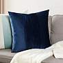 1_Dann Foley Tuxedo 24" x 24" Classic Navy Velvet Tux Pleat Pillow