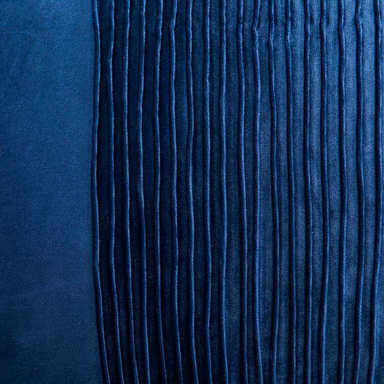 Image 5 Dann Foley Tuxedo 24" x 24" Classic Navy Velvet Tux Pleat Pillow more views