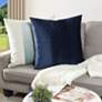 7_Dann Foley Tuxedo 24" x 24" Classic Navy Velvet Tux Pleat Pillow more views