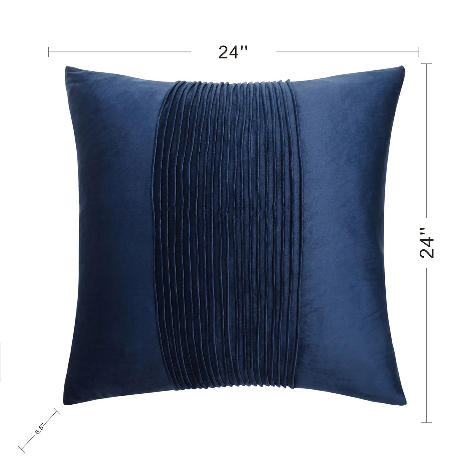 Dann Foley Tuxedo 24" x 24" Classic Navy Velvet Tux Pleat Pillow