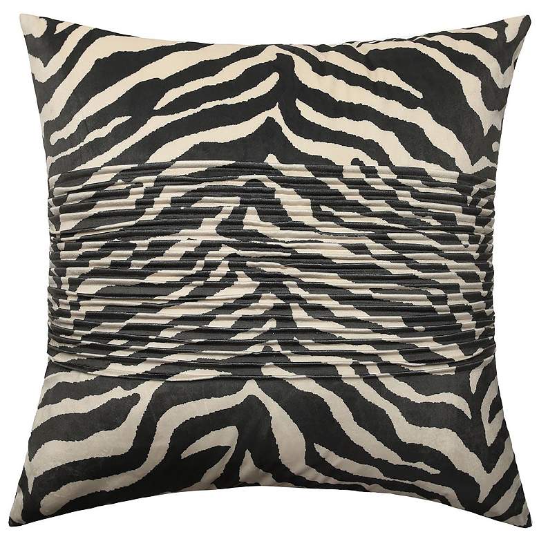 Image 2 Dann Foley Tuxedo 24" x 24" Off Black And Off White Velvet Pleat