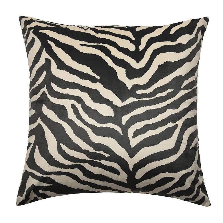 Image 4 Dann Foley Tuxedo 24" x 24" Off Black And Off White Velvet Pleat more views