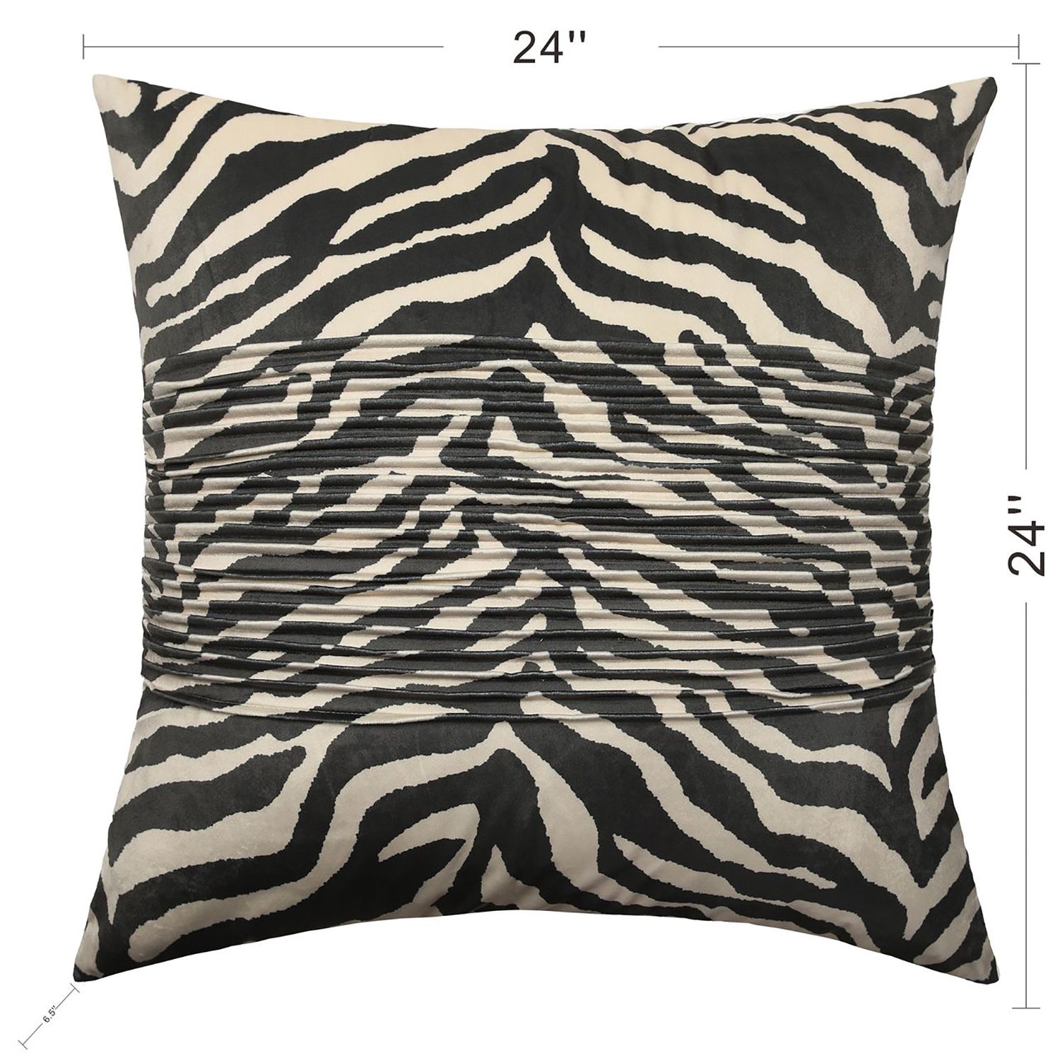 Image 7 Dann Foley Tuxedo 24" x 24" Off Black And Off White Velvet Pleat  more views