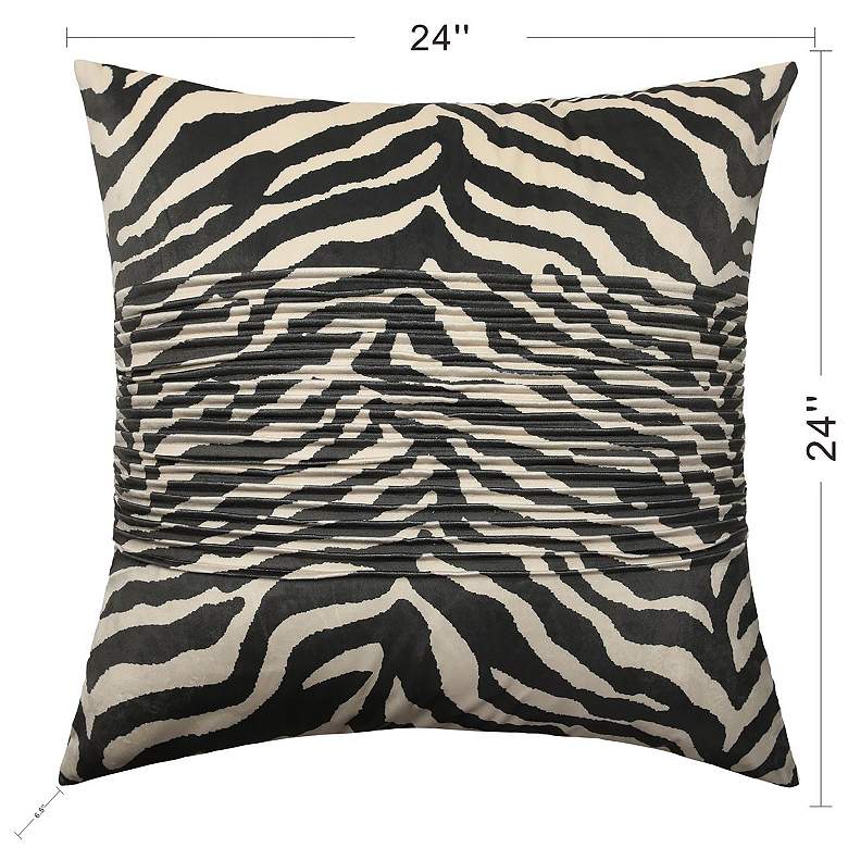 Image 7 Dann Foley Tuxedo 24" x 24" Off Black And Off White Velvet Pleat more views