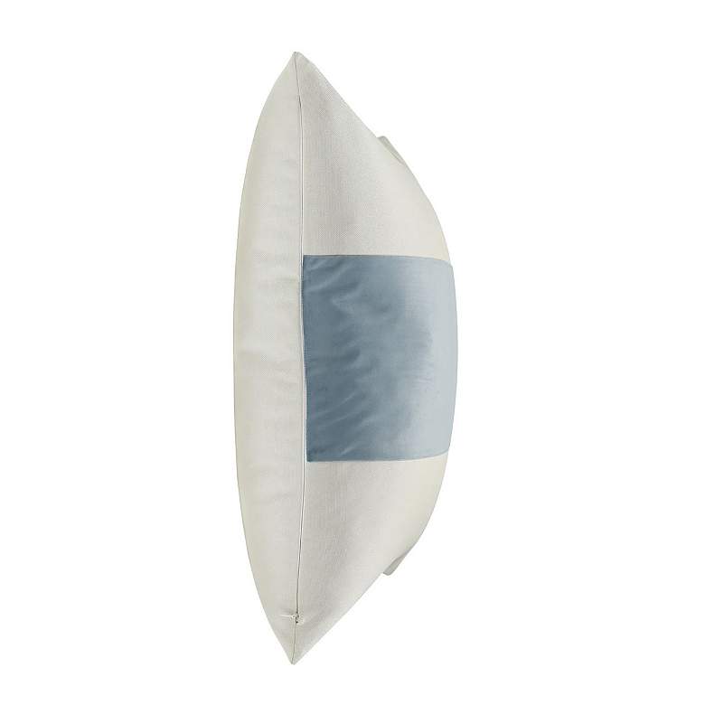 Image 2 Dann Foley Two Tone 24" x 24" Canvas And Ocean Blue Banded Throw more views