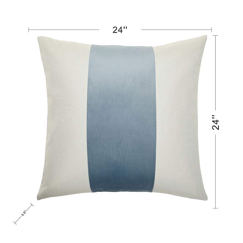 Image 7 Dann Foley Two Tone 24" x 24" Canvas And Ocean Blue Banded Throw more views