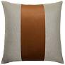 1_Dann Foley Two Tone 24" x 24" Pale Gray And Cinnamon Banded Throw
