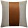 Dann Foley Two Tone 24" x 24" Pale Gray And Cinnamon Banded Throw