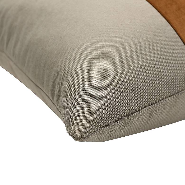 Image 5 Dann Foley Two Tone 24" x 24" Pale Gray And Cinnamon Banded Throw more views