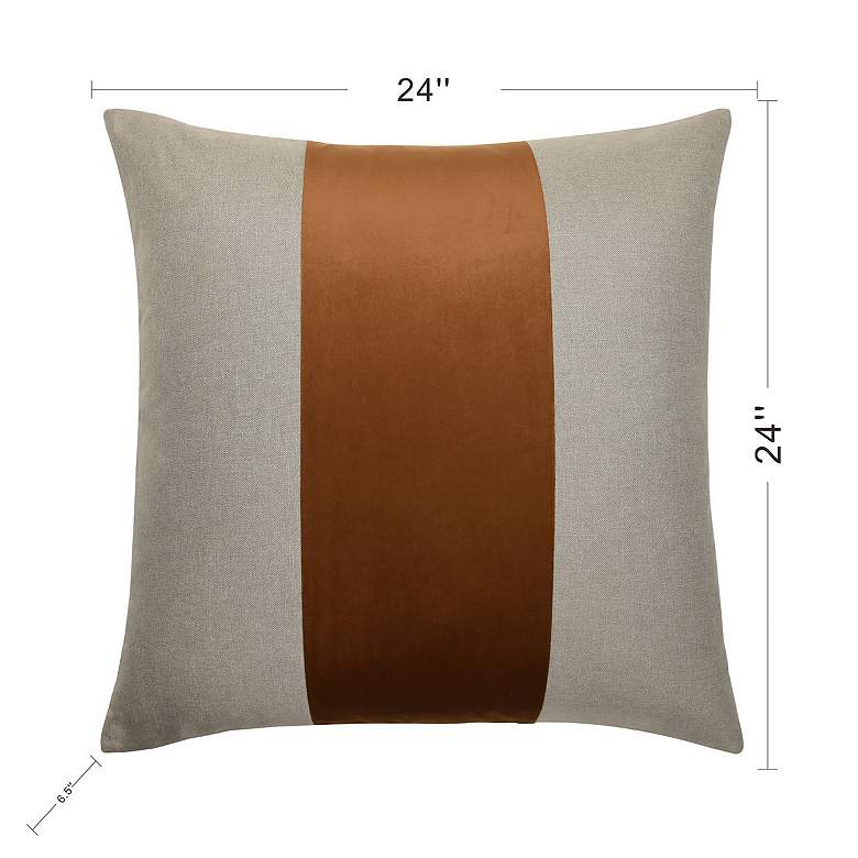 Image 7 Dann Foley Two Tone 24" x 24" Pale Gray And Cinnamon Banded Throw more views