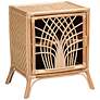 2_Danna 22" Wide Natural Brown Rattan 1-Door Nightstand