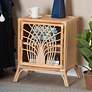 1_Danna 22" Wide Natural Brown Rattan 1-Door Nightstand