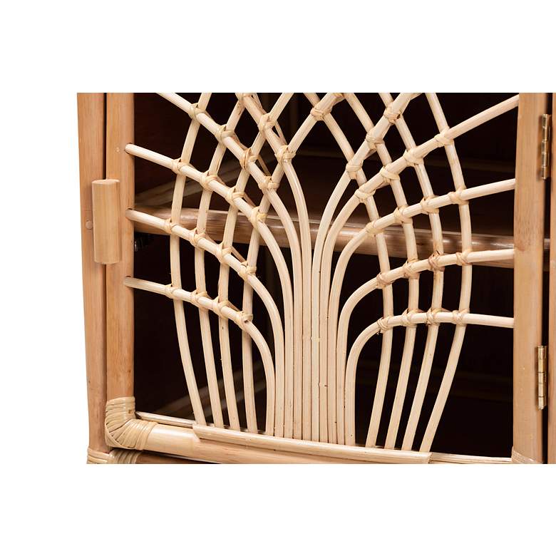 Image 3 Danna 22" Wide Natural Brown Rattan 1-Door Nightstand more views