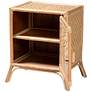 6_Danna 22" Wide Natural Brown Rattan 1-Door Nightstand more views