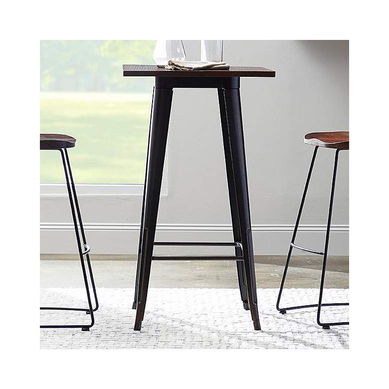 Image 1 Danne 23 3/4" Wide Antique Black Square Bar Table