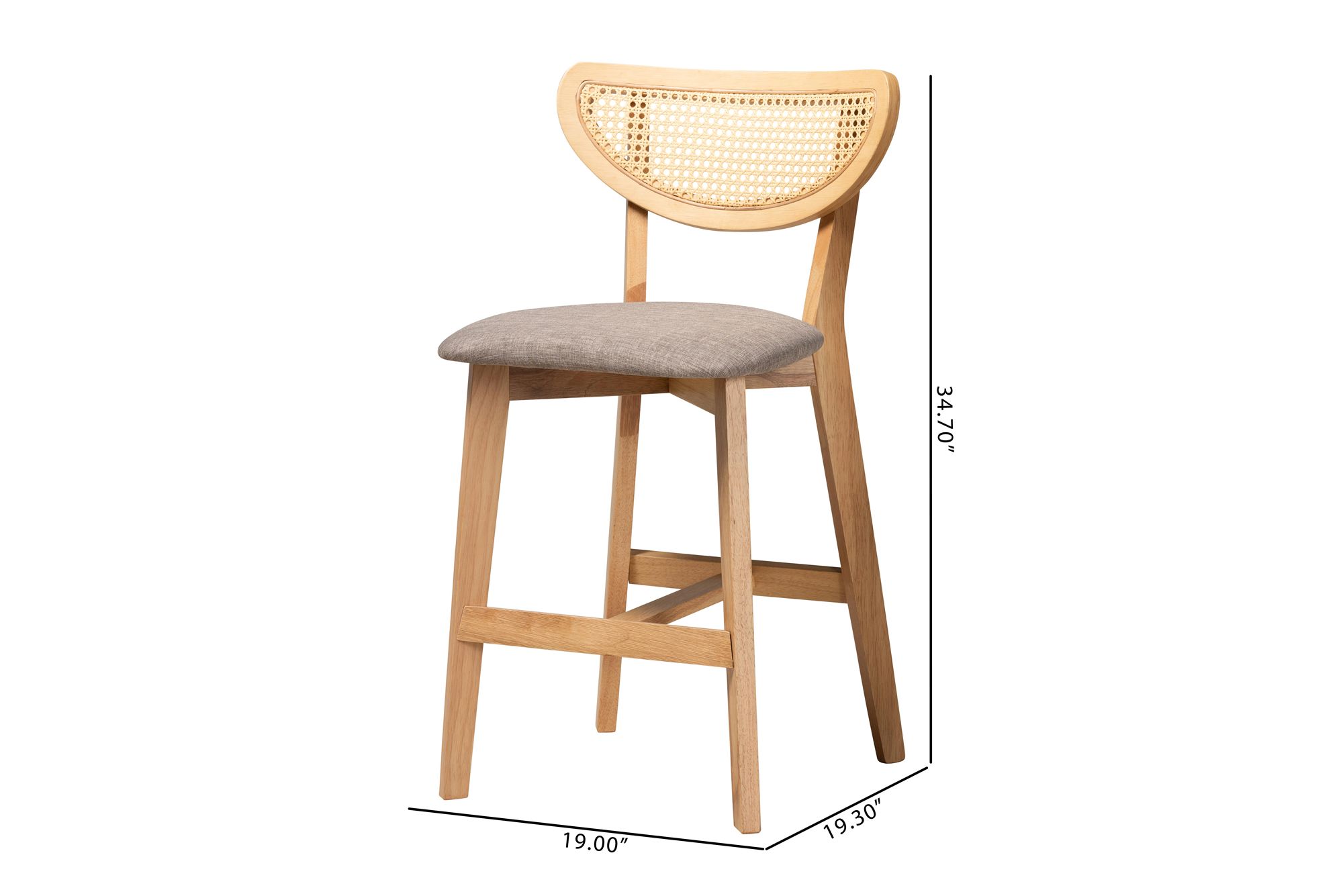 Dannell 24" Natural Oak Wood Counter Stools Set of 2