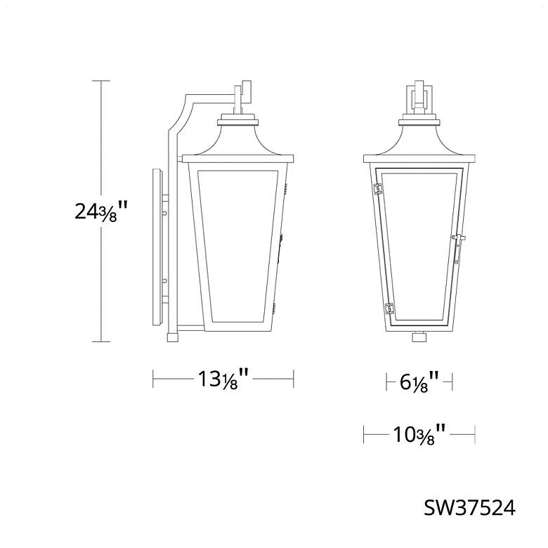 Image 3 Dannemore 24"H x 10.4"W 4-Light Outdoor Wall Light in Oil Rubbed Bronze more views
