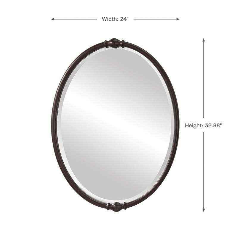 Image 4 Dannis 24 inch x 32 3/4 inch Oil-Rubbed Bronze Finish Oval Wall Mirror more views