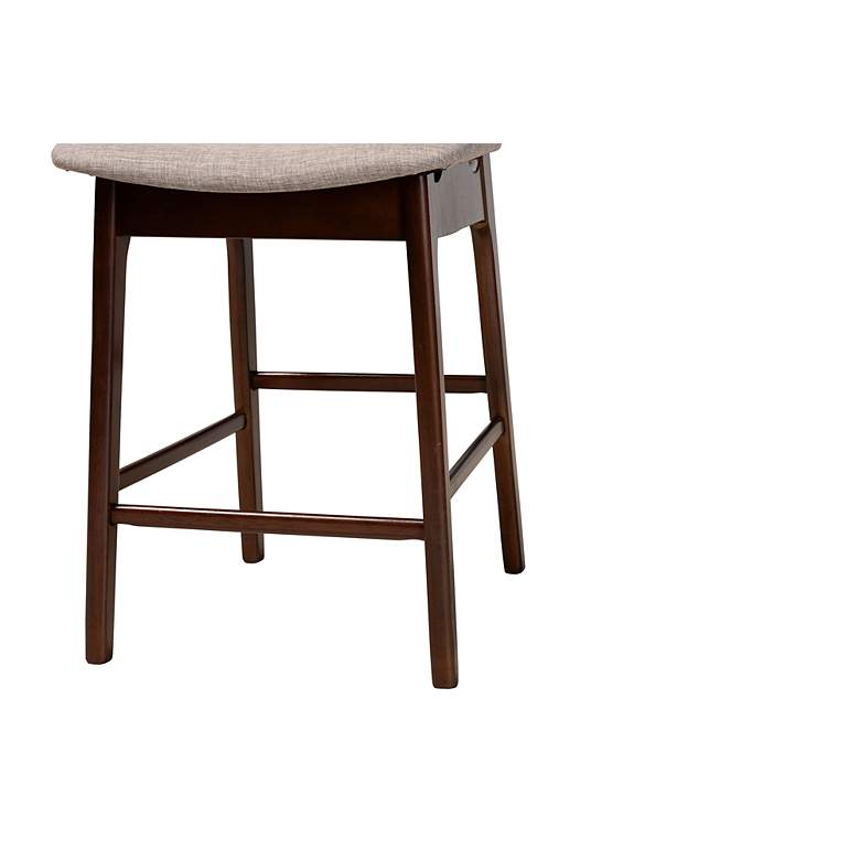 Image 4 Dannon 24" Walnut Brown Wood Counter Stools Set of 2 more views