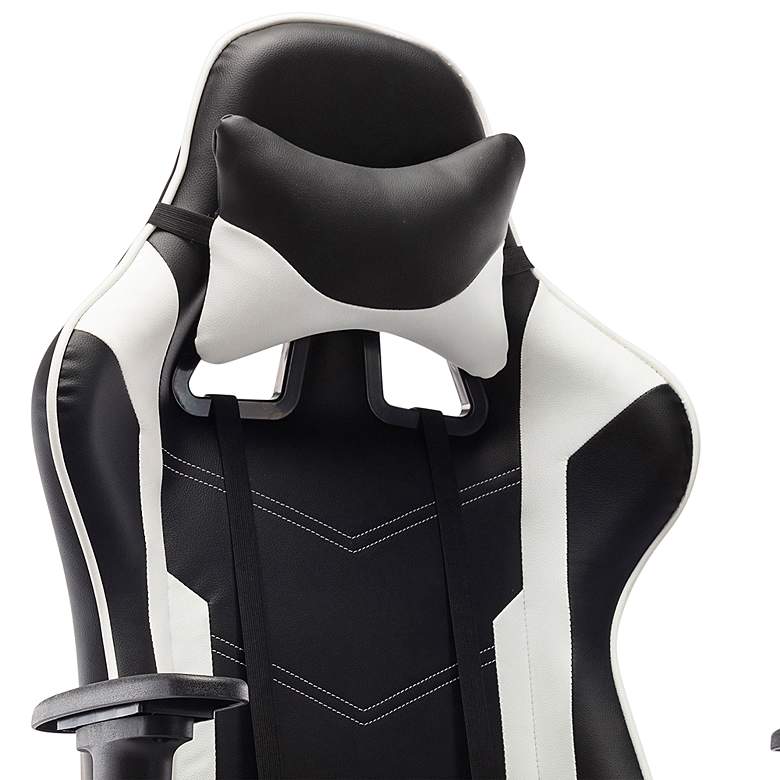 Image 3 Dansberry Black White Faux Leather Adjustable Gaming Chair more views