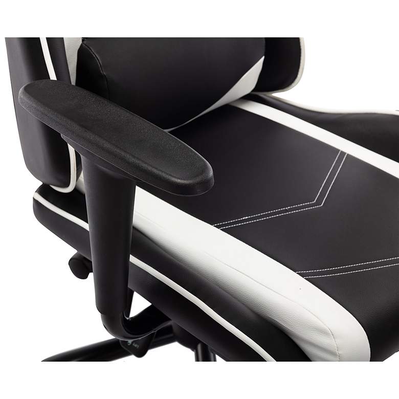 Image 5 Dansberry Black White Faux Leather Adjustable Gaming Chair more views