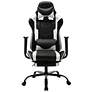 Dansberry Black White Faux Leather Adjustable Gaming Chair