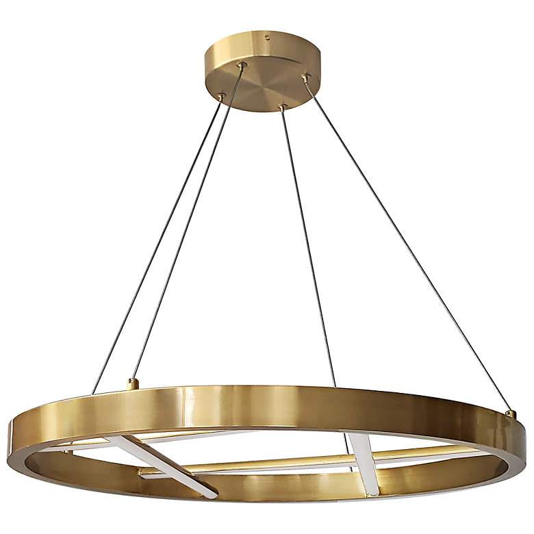 Image 1 Dante 24" Wide Aged Brass LED Ring Chandelier