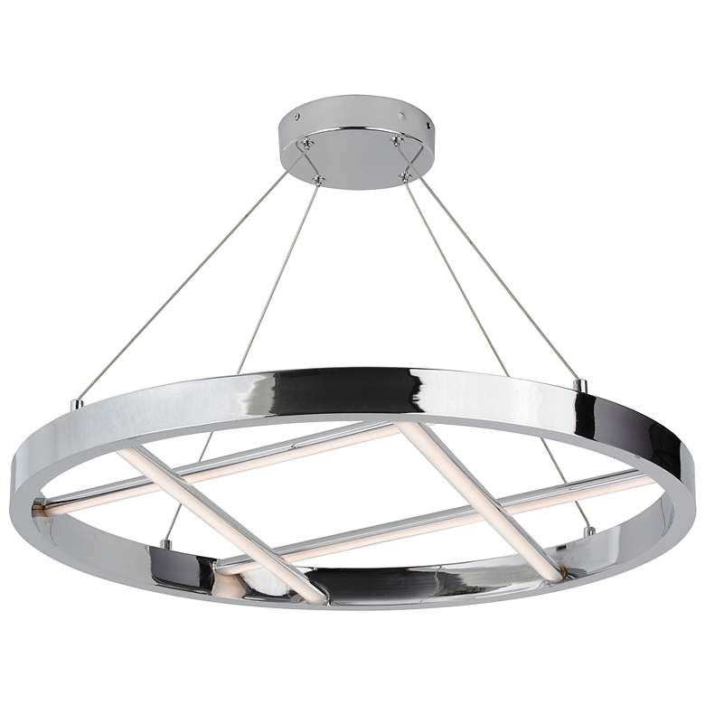 Image 2 Dante 24" Wide Polished Chrome LED Ring Chandelier