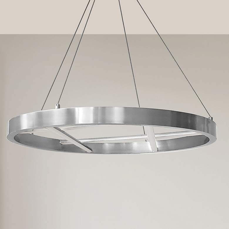 Image 1 Dante 24" Wide Polished Chrome LED Ring Chandelier