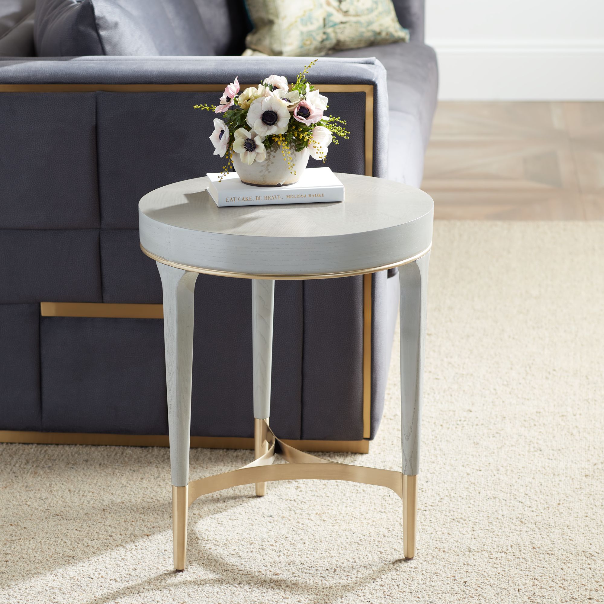 Grey side table deals round