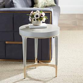 Image1 of Danton 19 3/4" Wide Gray Round Side Table