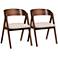 Danton Beige Faux Leather Dining Chairs Set of 2
