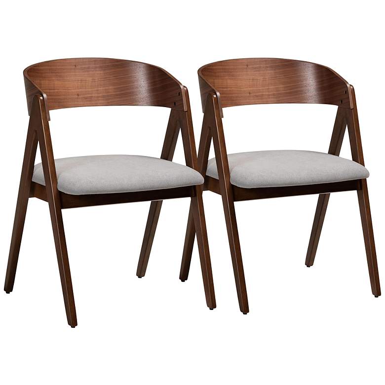 Image 1 Danton Gray Faux Leather Dining Chairs Set of 2
