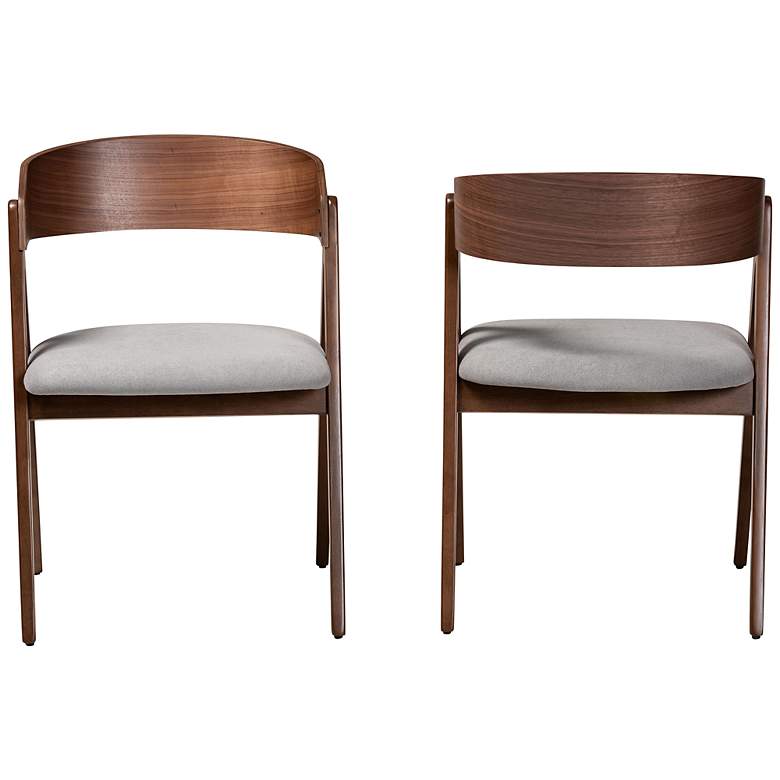Image 5 Danton Gray Faux Leather Dining Chairs Set of 2 more views
