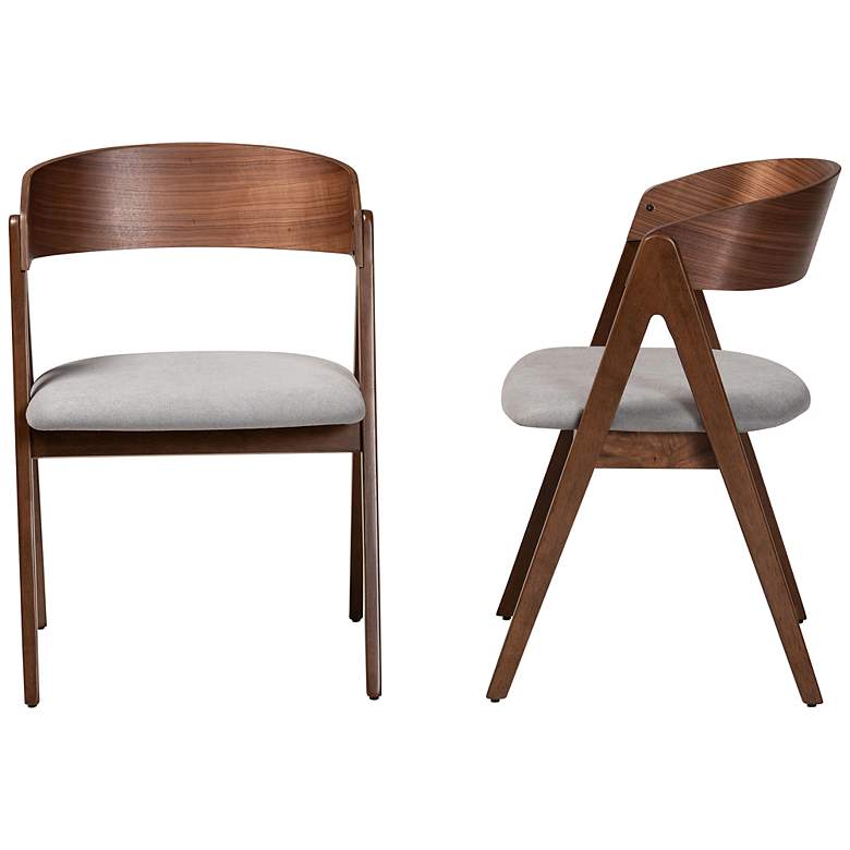 Image 6 Danton Gray Faux Leather Dining Chairs Set of 2 more views