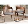 Danton Gray Faux Leather Dining Chairs Set of 2