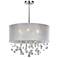 Danube Crystal and White Shade 21" Wide Pendant Chandelier