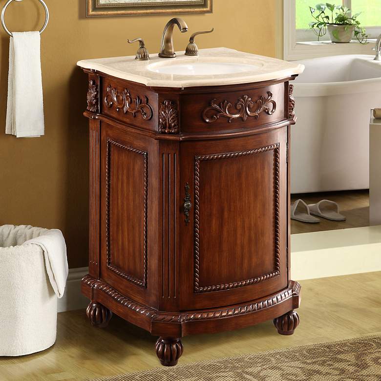 Image 1 Danville 24" Wide Brown 1-Door Single Sink Vanity