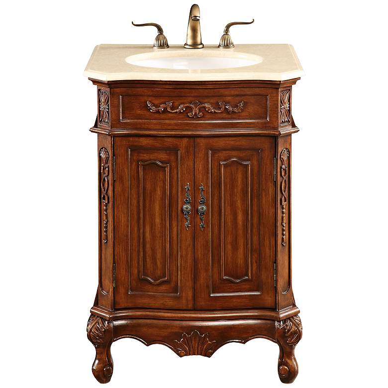 Image 1 Danville 24" Wide Brown 2-Door Single Sink Vanity