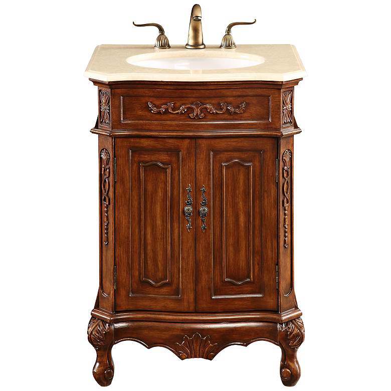 Image 1 Danville 24 inch Wide Brown 2-Door Single Sink Vanity