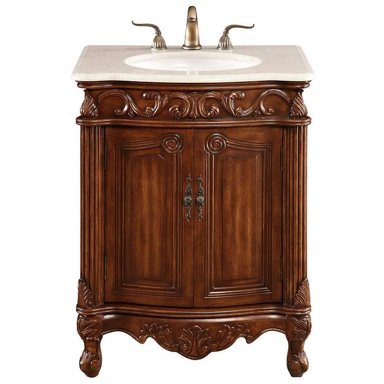 Image 1 Danville 27 inch Wide Brown 2-Door Single Sink Vanity