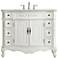Danville 42" Wide Antique White 2-Door 8-Drawer Single Sink Vanity