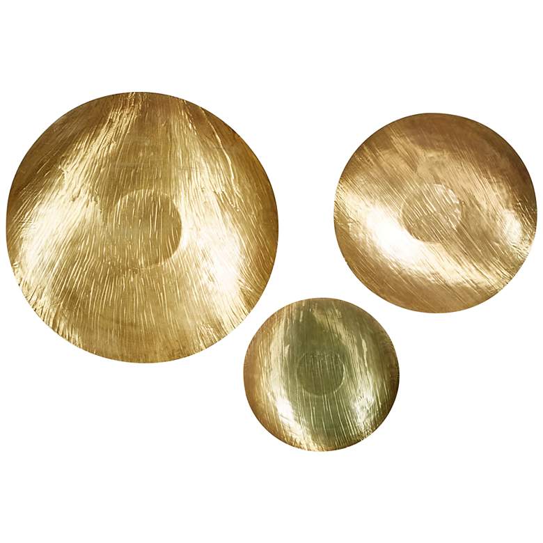Image 1 Danville Gold Metal Metallic Disk Plate Wall Decor Set of 3